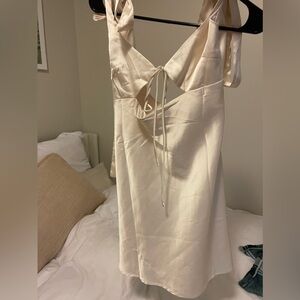 Lioness Satin Dress with Bow ties and cutout